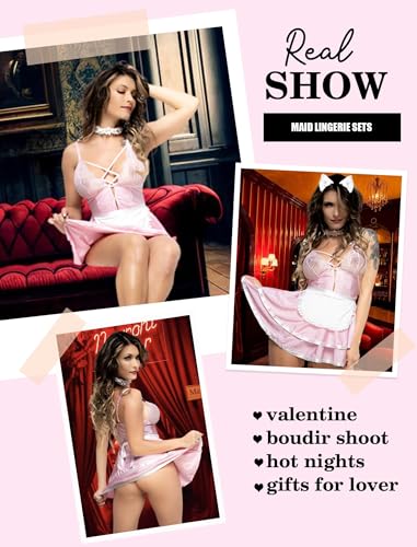 Image of SSoShHub Premium UltraSoft Babydoll Lingerie Bikini Swimwear Mini Chemise Mesh Wedding Bikini Nightie Bodysuit Skirt Bridal Honeymoon Valentine Halloween Nightdress