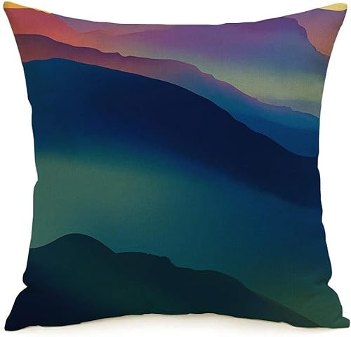 Funda de almohada Horizon Tour Altura Pico Montañas Puesta de sol Natural Dawn Parks Outdoor Sundown Range Mountain Linen Toss Funda de cojín