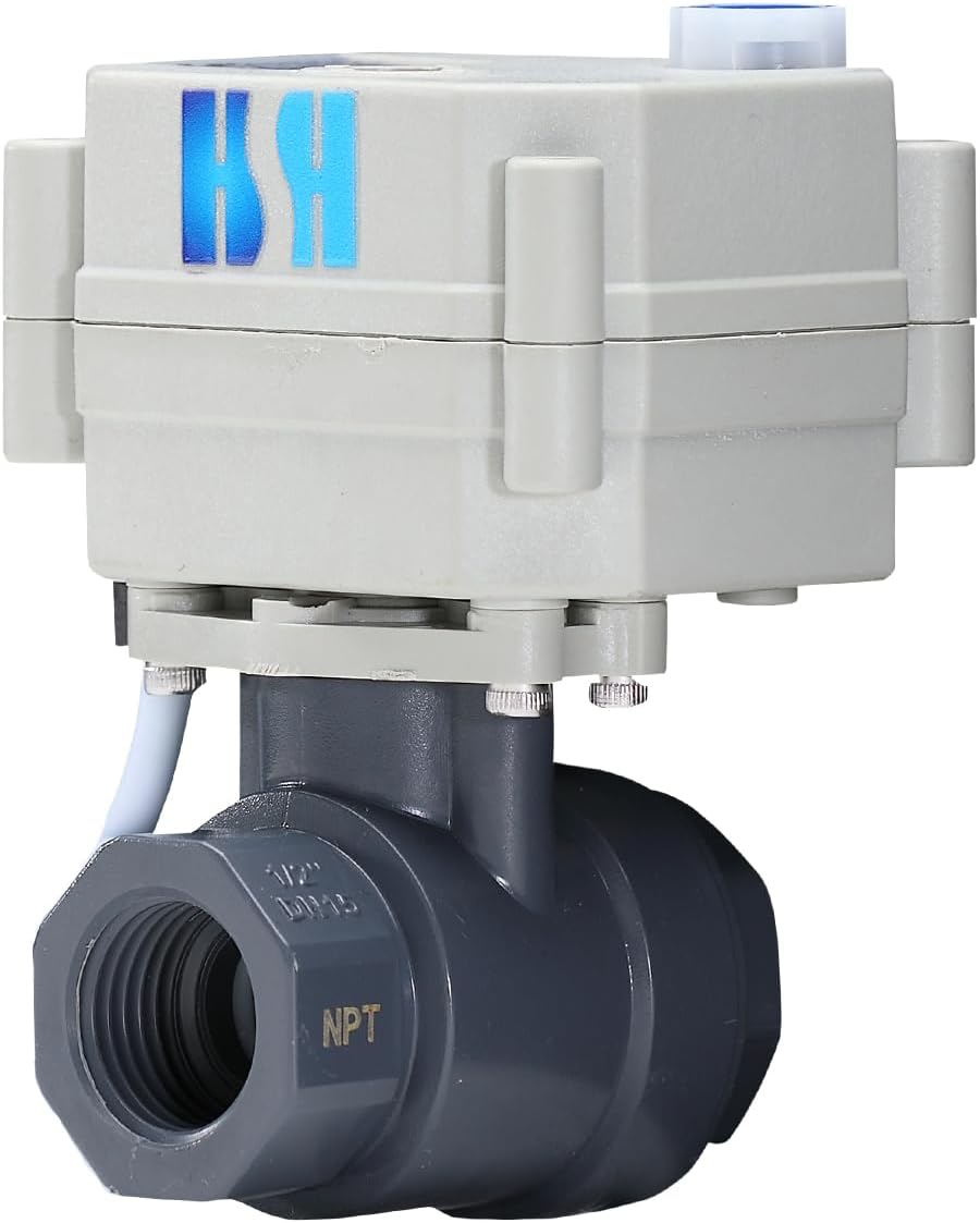 PVC 2 Way 1/2" 12VDC 24VAC/DC On/Off Plastic Auto Return Electrical Position Feedback Motorized Ball Valve