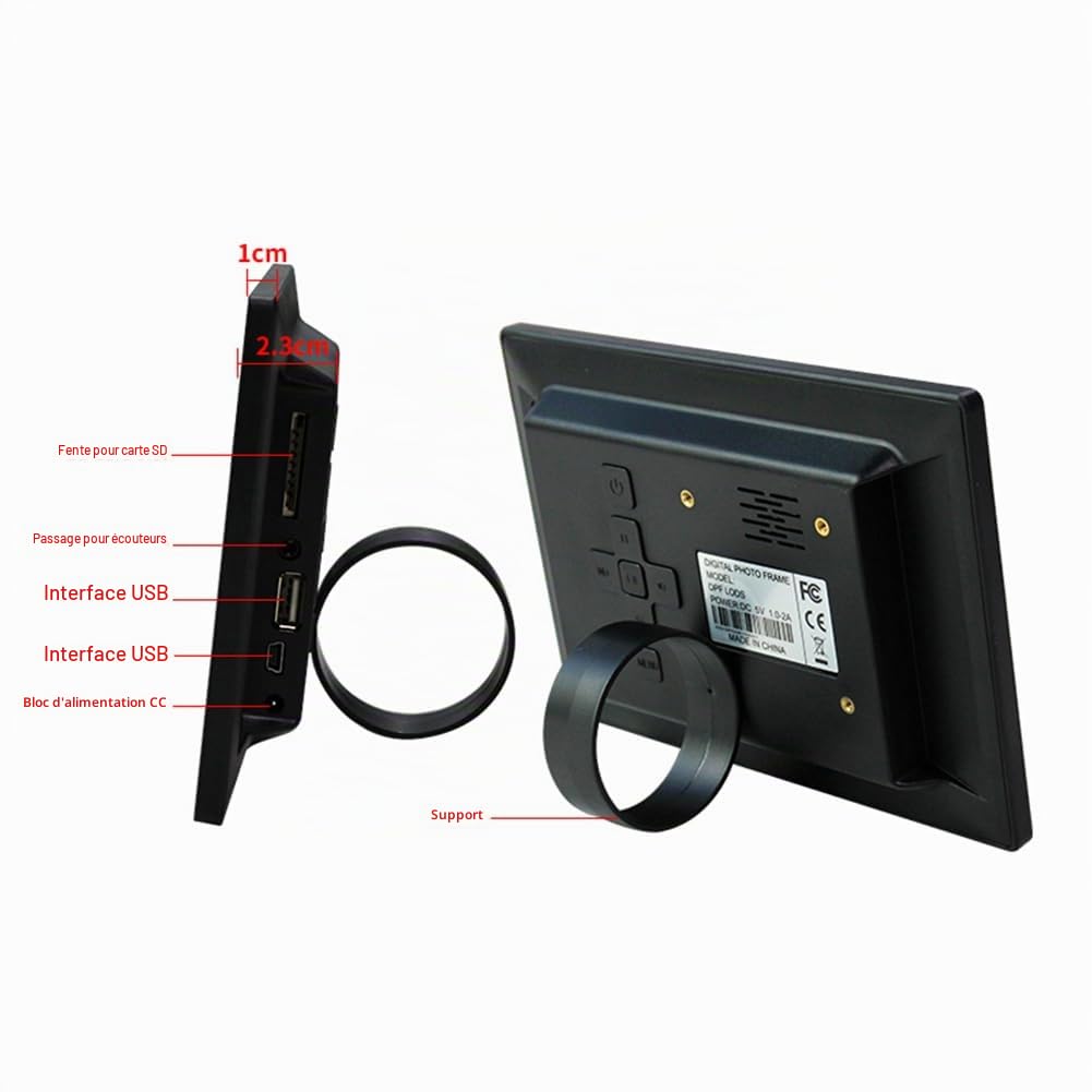 Cadre Photo Numérique HD 7 Pouces Cadre Photo LCD 800 X 480 LED Album Photo Électronique Intelligent avec Télécommande Prise UE B