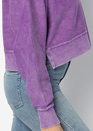 Chicka-D Women's Corded Boxy Pullover Sweater – Super Soft Vintage Washed Cotton NCAA Pullover