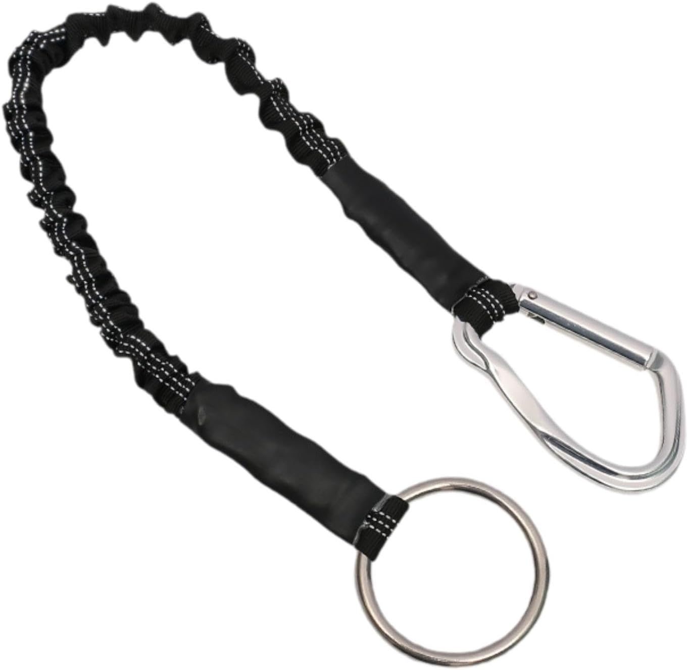 Outdoor Rafting Traction Rope, Rafting Lanyard, Quick Release Survival Elastic Rope Tow Rope for Camping Outdoor Caving, Black