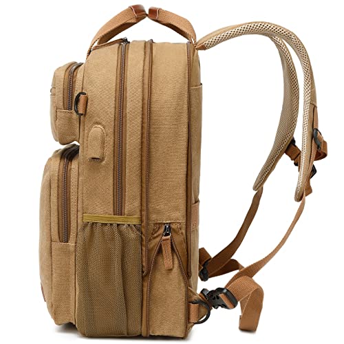 NOHCLIE Vintage Canvas Convertible Messenger Backpack #TOP19