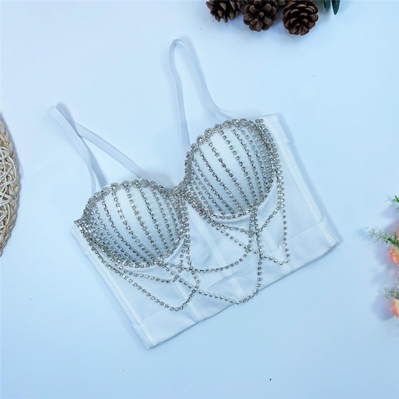 Chest Chain Tassel Fishbone Bra Outer Wear Waist Beading Ladies Tube Top Underwear