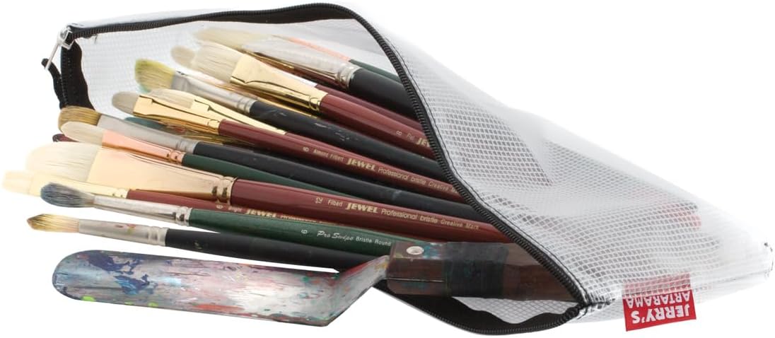 Creative Mark Clear Mesh Zipper Storage Organizer Bag, 10" x 14" - Waterproof Pouch for Papers and Supplies, Large Mesh Zipper Pouch for Travel, Studio or Office Organization