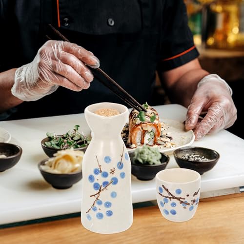 Juego de tazas de sake japonés de diseño único y cerámica resistente MAGICLULU 6