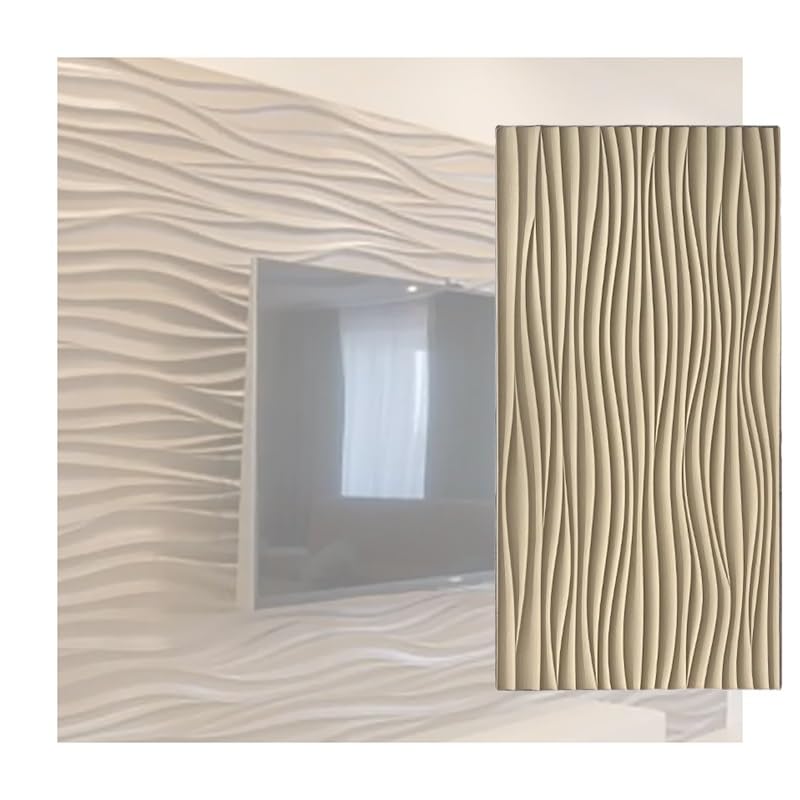 Paneles Pared 3D, PU Impermeable Revestimiento Pared Imitación Piedra, Decoración Revestimiento Ladrillo para Oficina Exterior/Interior 120 Cm X 60 Cm(Beige,0.6x1.2m/23.6x47.2in/1pcs)