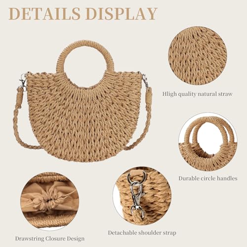 Straw Purses for Women 2025 Summer Crossbody Bags Handmade Woven Purse Summer Beach Tote Bag Straw Satchel Handbag3