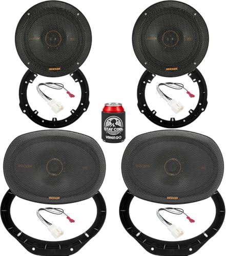 KICKER Front and Rear Door 6.5 & 6x9 Speakers Kit for Ford F-150 2015-2024 Upgrade Kit - 2 Pairs of KS Series 6 1/2 and 6x9 Inch Coaxial Speakers with Adapters and Harnesses - 51KSC6504 & 51KSC6904