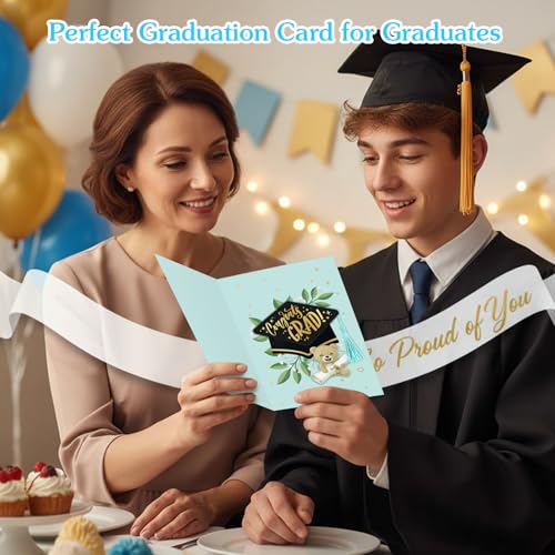 Image of FLYAB Congrats Grad Card 2026 - Graduation Card with 3D Bear & Tassel, Congratulations Grad Gift for Preschool Kindergarten 5th 8th 12th Grade Graduates Her Him(5.5 inchx 8 inch)