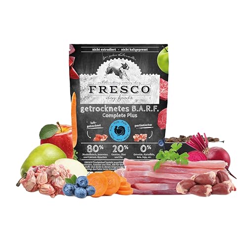 FRESCO Dog Complete Plus Trockenbarf Pute 2,5kg | Barf Trockenfutter für Hunde aus frischem Fleisch, Obst und Gemüse | 100% natürliche Zutaten | ohne künstliche Zusätze
