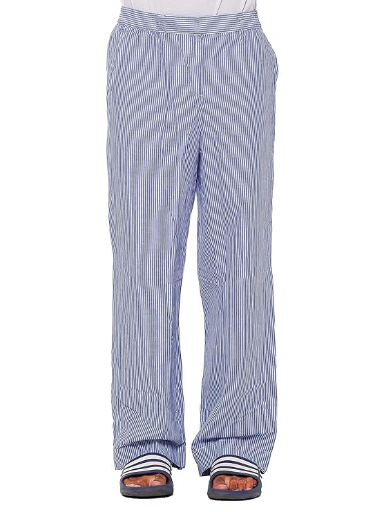 Image of Twist Men's Multicolor Stripes Semi Casual Pure Linen Trousers /Pant