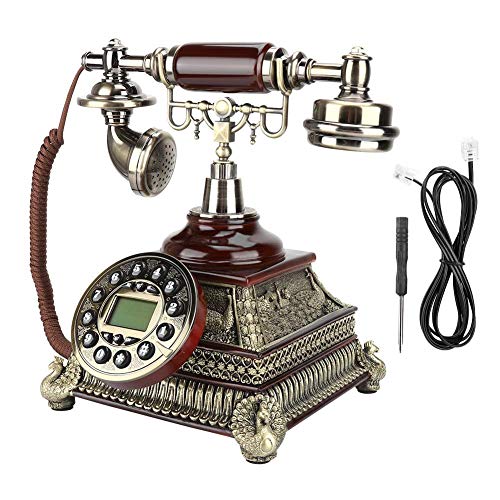 BTIHCEUOT Antique Telephone,Vintage Telephone Retro Landline Fixed Telephone,IDS-8975 Upgrade Edition Pearl White European