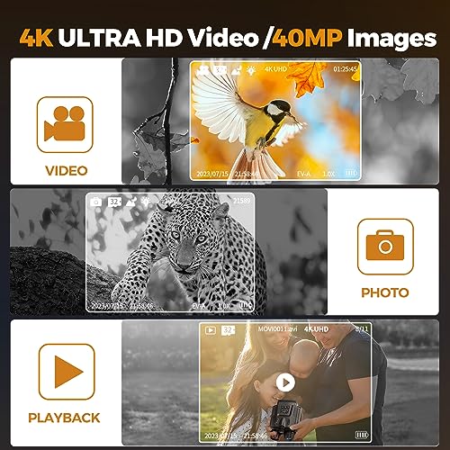 4K Night Vision Binoculars, Infrared Night Vision Goggles for Adults, 3'' HD Screen Binoculars with 8X Digital Zoom, 5000mAh Rechargeable, 32GB Card to Save Photos and Videos - Thumbnail 3