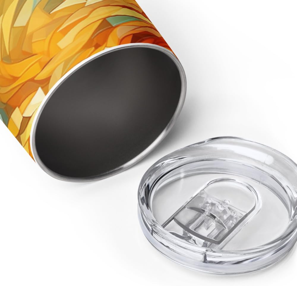 Abstract Fluid Mosaic Wine Tumbler (White / 12 oz)