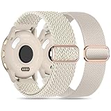 Laband 22mm Braided Stretchy Nylon Watch Band Compatible With Garmin Vivoactive 4/Venu 2/Venu 3/venu 4 45mm/Forerunner 570 47mm/265/255 Music,Quick Release Loop Elastic Soft Strap Replacement Women