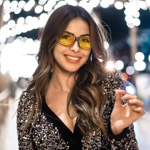 Image of URUMQI Night Vision Driving Glasses Fit Over Eyeglasses for Men Women