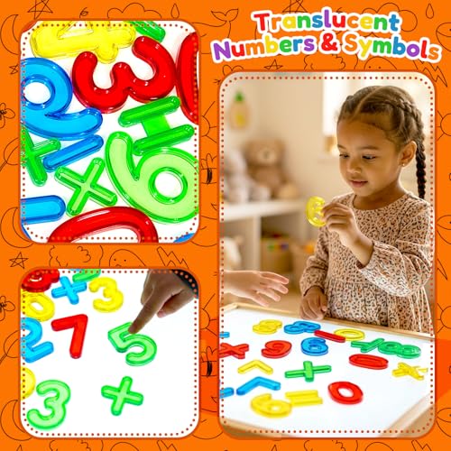 Image of Bbiamsleep 45PCS Plastic Numbers Symbols Colorful Light Table Manipulatives