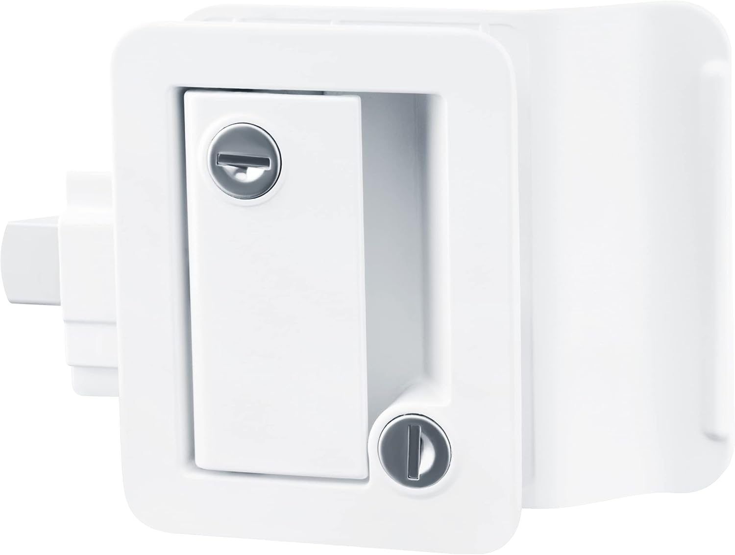 YOMILINK Upgraded RV Door Lock, Trailer Door Lock with Paddle Deadbolt, White Camper Door Latch with 4 Keys, Zinc Alloy Metal RV Door Latch Replacement Kit for Camper Horse Trailer Cargo Hauler