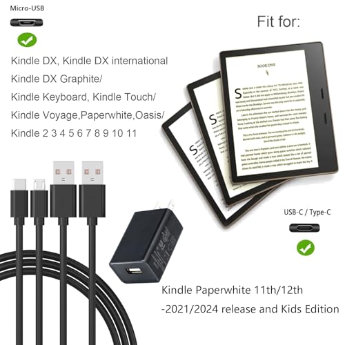 image for SISSFO 5Ft Charger Intended for Kindle E-Reader 2 3 4 5 6 7 8 9 10 11,