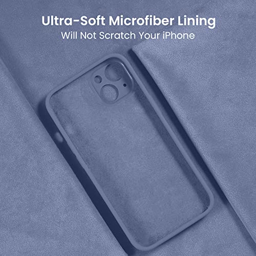 Image of FireNova Designed for iPhone 14 Case, Silicone Upgraded [Camera Protection] Phone Case, Soft Anti-Scratch Microfiber Lining Inside, 6.1 inch, Lavender Gray