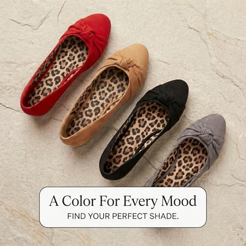Image of Women's Flats with Knot Front Cute Ballet Flats for Women Casual or Dressy Shoes for Women Comfortable Flats Womens Shoes