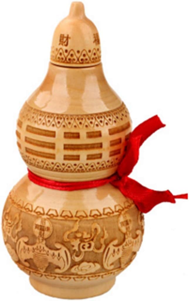 Feng Shui Chinese Peach Gourd Chinese Wu Lou Good Luck Wooden gourds Ornaments Decoration Home Crafts Treasure and Ornaments (wufu)