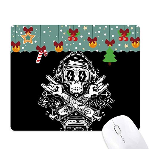 Tapis de souris motif tête de mort caoutchouc noir tapis de bureau look gothique