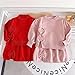 Infant Toddler Girls Long Sleeve Sweet Bow Sweater Two Piece Set Fashion Preppy Knit Two Dresses Baby (RD1, 6-7 Years)