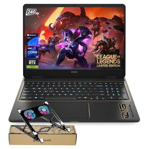 Image of HP OMEN Gaming Laptop, RTX 5070, League of Legends Limited Edition, 16 inch WQXGA IPS 240Hz, Core i7-14650HX, 32GB RAM, 1TB SSD, 4-Zone RGB Backlit KB, HyperX Audio, Win 11 Home, Black