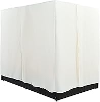 Vista 8 de Quarte Tumbona de mimbre para patio al aire libre con toldo de cuatro caras/cortinas superior/cojines/asientos ajustables, estilo romántico elegante