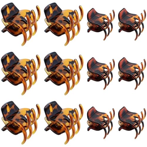 12 Pièces Griffe de Cheveux Cheveux en Plastique Femme Pinces Petite et Moyenne Taille Utilisé pour les Cheveux épais des Femmes et des Filles