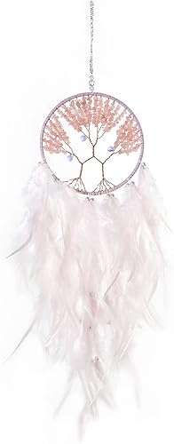 Miniatura 12 de Pretty Jolly Árbol de la vida azul de hadas para decoración de pared con piedra de cristal curativo hecha a mano, atrapasueños, decoración