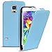 Produktbild Conie BF34026 Basic Flip Kompatibel mit Samsung Galaxy S5 / S5 Neo, PU Leder Hülle Cover Klapphülle für Galaxy S5 Galaxy S5 Neo Tasche Hellblau
