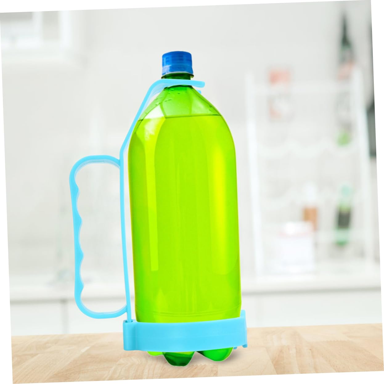 2Pezzi Maniglia Per Bottiglie Di Bevande Stabilizzatore Ergonomico Per Sodas E Acqua Per Picnic E Campeggio - Impugnatura Antiscivolo Arancione E Blu