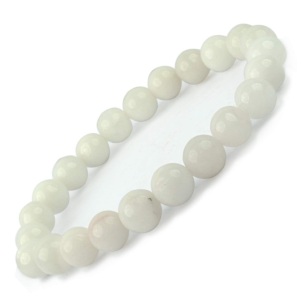 Reiki Crystal Products White Agate Bracelet Natural Crystal Stone Beads Bracelet Round Shape for Reiki Healing and Crystal Healing Stone (Color : White, 8mm) (B08Q47WT7S) Amazon Price History, Amazon Price Tracker