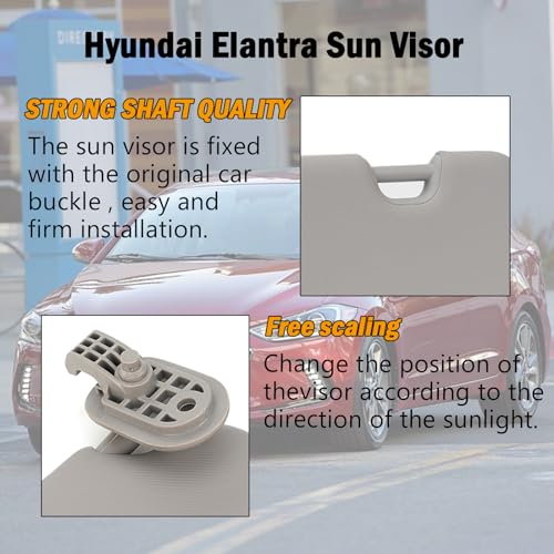 Xiaoyudou Left Driver Side Sun Visor Compatible with 2017 2018 2019 Hyundai Elantra AD Replaces # 85210-F0100TTX (Gray) by Xiaoyudou - Image 2