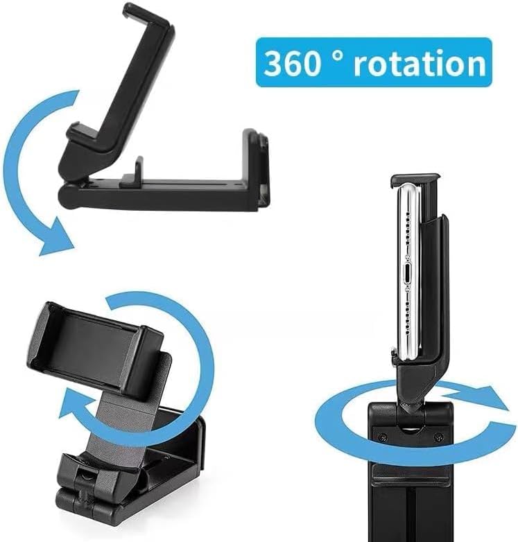 Miniatura 6 de Qrion Soporte para teléfono de avión, manos libres, rotación de 360 grados. Esenciales universales de viaje en vuelo para volar accesorio de viaje