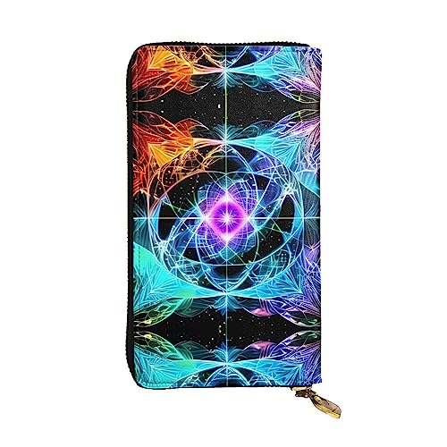 Eight Dimensional Space Long Zip Clutch Wallet - Unisex Phone Case with Credit Card Slots, Coin Compartment, Cash Slot