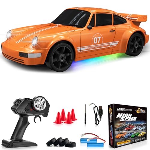 LFOLUSU Remote Control Car RC Drift Car 2.4GHz 1:24 4WD 15KM/H High Speed Racing Sport Car with LED...
