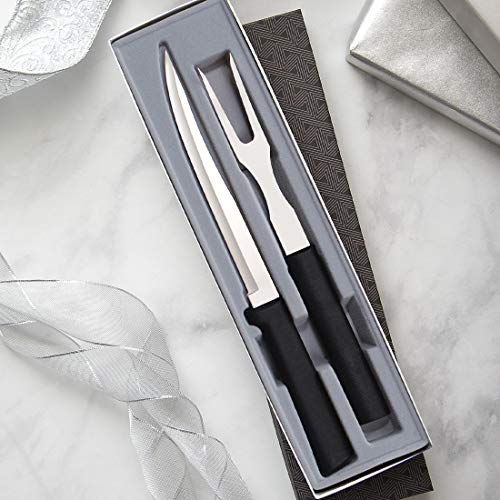 Rada Cutlery Carving Knife Set – Stainless Steel 2-Piece Carving Set With Stainless Steel Black Resin Handles #TOP5