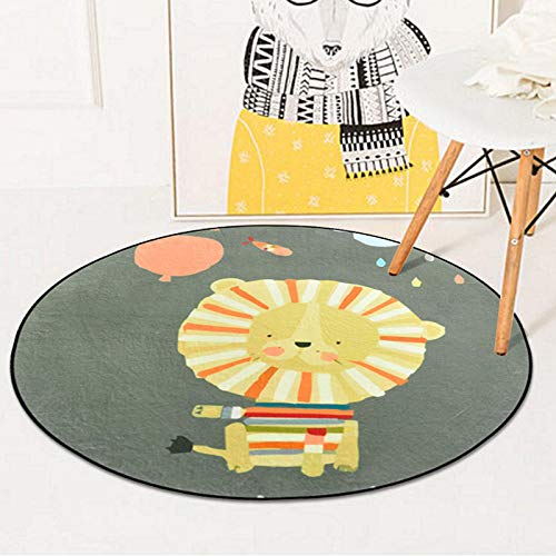 Tapis chambre salon table basse motif dessin animé rond 60cm de sol