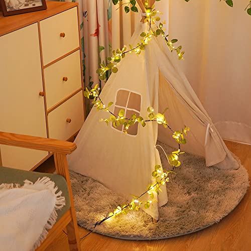 Lighted 80 Led Eucalyptus Garland Battery Operated 6.2Ft Artificial Greenery Twig Vine Lights For Wedding Party Room Christmas Spring Decoration Indoor Outdoor #TOP3