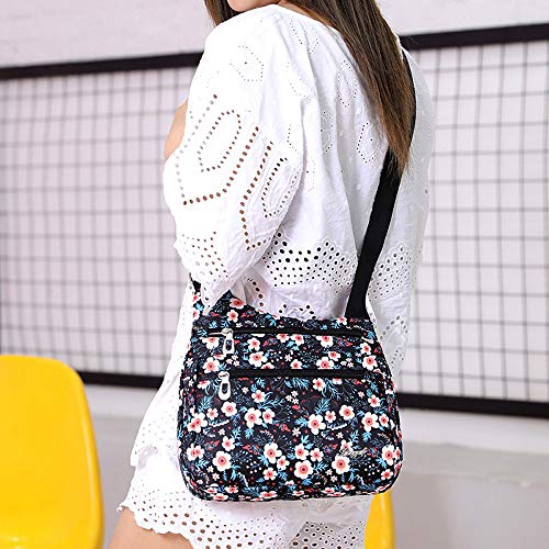 STUOYE Nylon Multi-Pocket Crossbody Purse Bags for Women Travel Shoulder Bag (Sun Flower) by STUOYE - Used condition - Image 6