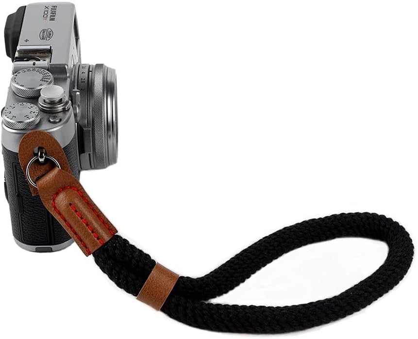 Camera Hand Wrist Strap, Wrist Strap for Sony A6000 A6300 A6500 Fujifilm X100F X100T X100S X100 X-T2 X-T10 X-T20 X-E2 X-E3 and Other Mirrorless Cameras (Black)