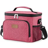 Lifewit Insulated Lunch Bag for Men, Thermal Lunch Box for Women Cool Bag, Reusable Leakproof Lunch Tote Bag with Adjustable Shoulder Strap for Adult for Work/Picnic/Beach, Pink, 9L 12 Can