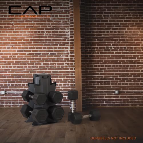 CAP Dumbbell Rack for Home Gym – Compact 100lb Vertical Weight Rack Stand, Holds Multiple Pairs, Heavy-Duty Steel with Non-Slip Base | Tan by CAP - Used condition - Image 6