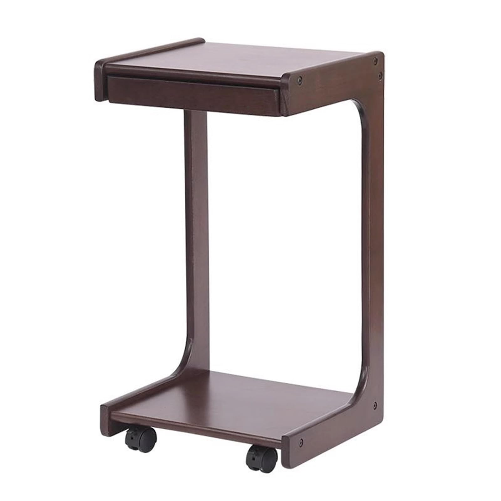 Table d'appoint en C en bois massif pour chambre et salon
