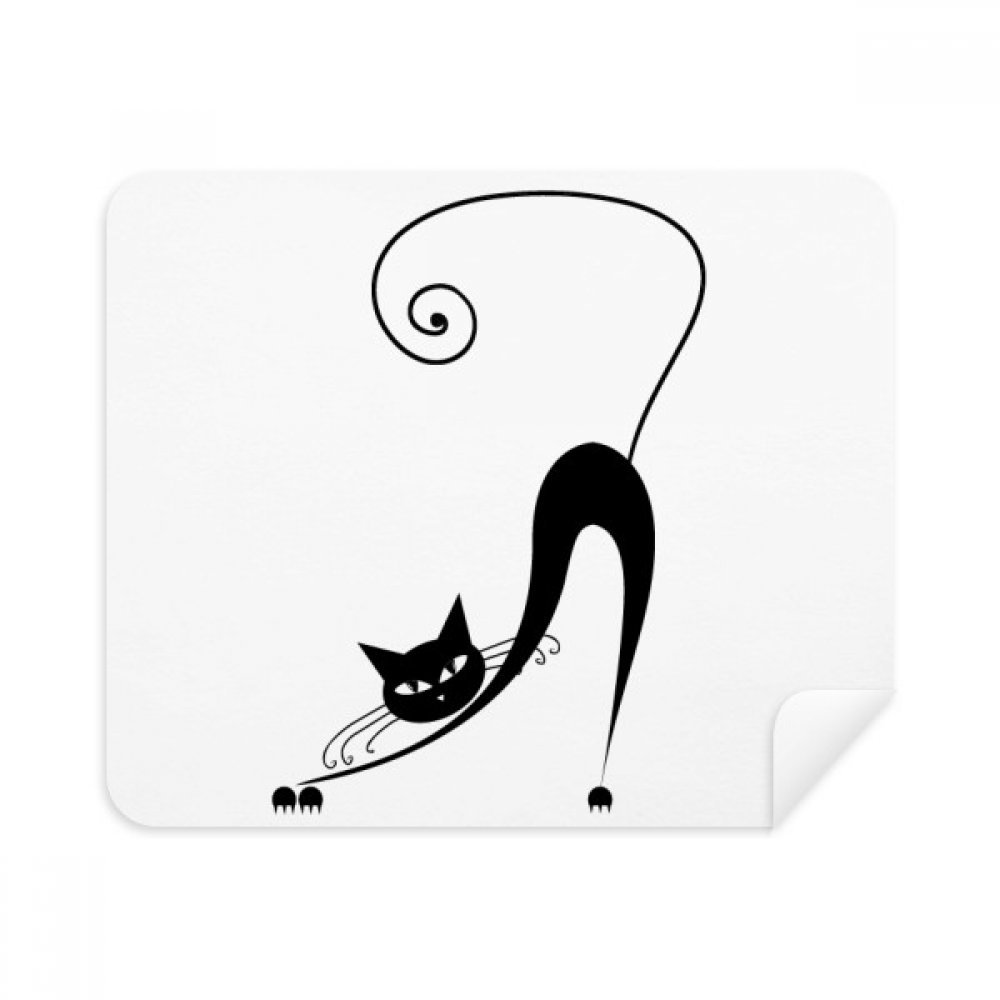 Chiffons en daim chat noir pour écran de téléphone portable x2