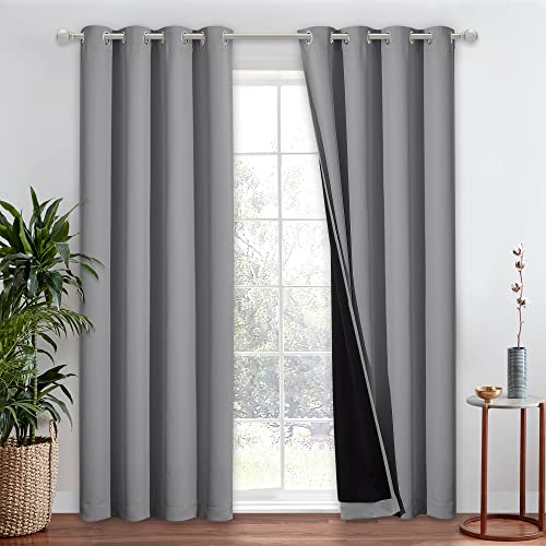 NICETOWN Full Shade Curtain Panel, Energy Smart & Noise Blocking Out Blackout Drape for Dining Room Window, Thermal Insulated Guest Room Lined Window